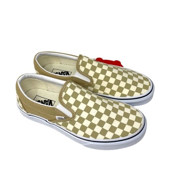 VANS Classic Slip On Shoes Check Taupe Women's Canvas Size Sneakers VN0A5AO8YUU - Picture 6 of 10